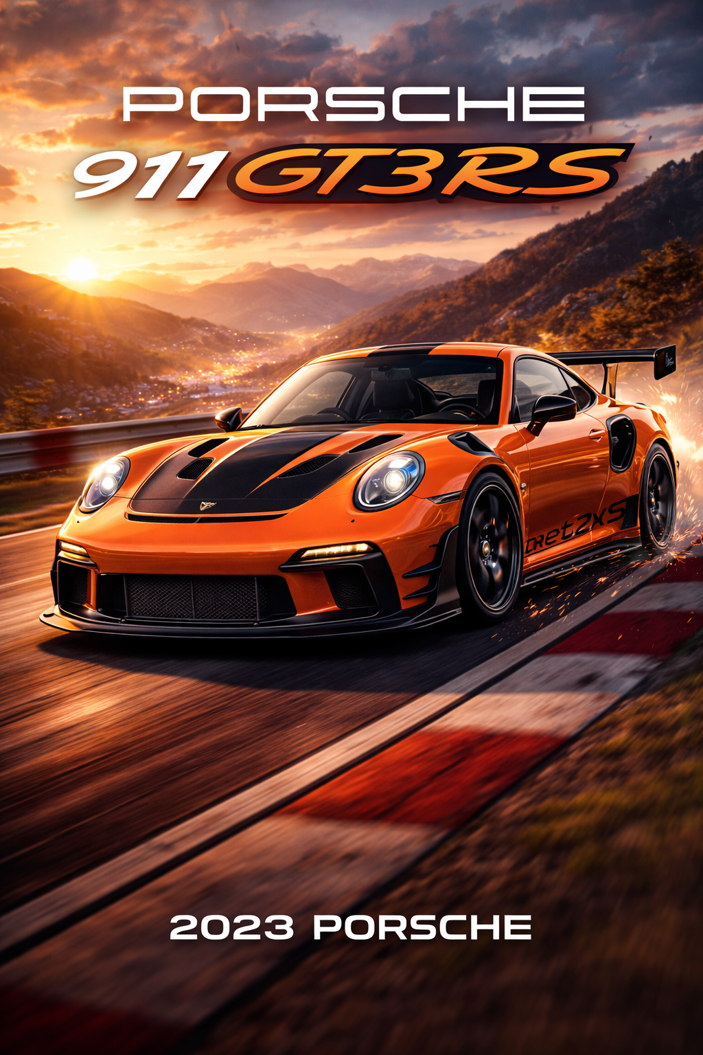Porsche 911 Sports Car Poster - 24 inch x 36 inch