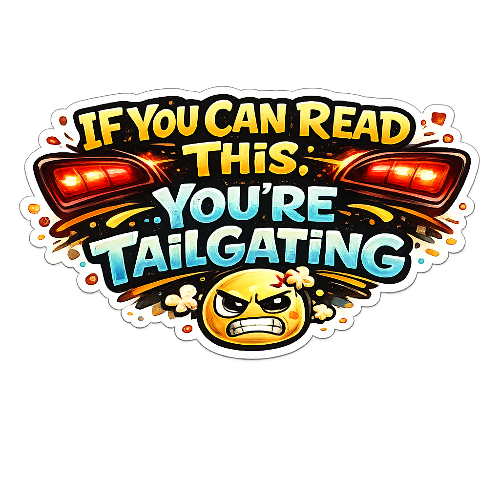 "If You Can Read This, You're Tailgating" Sticker