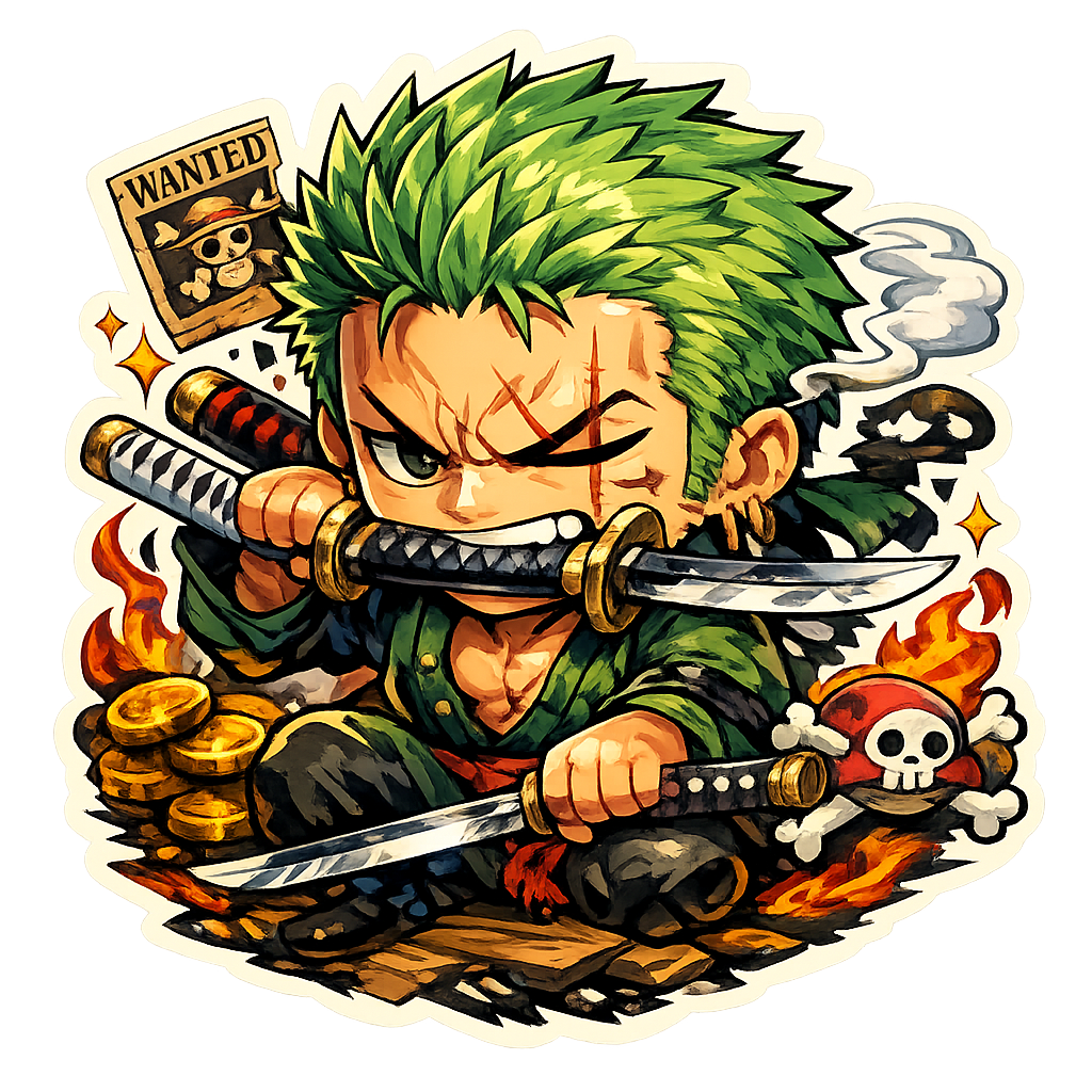 Zoro One Piece Anime Sticker