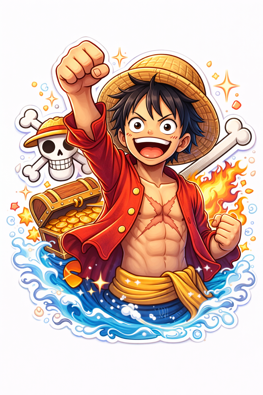 Luffy One Piece Anime Sticker