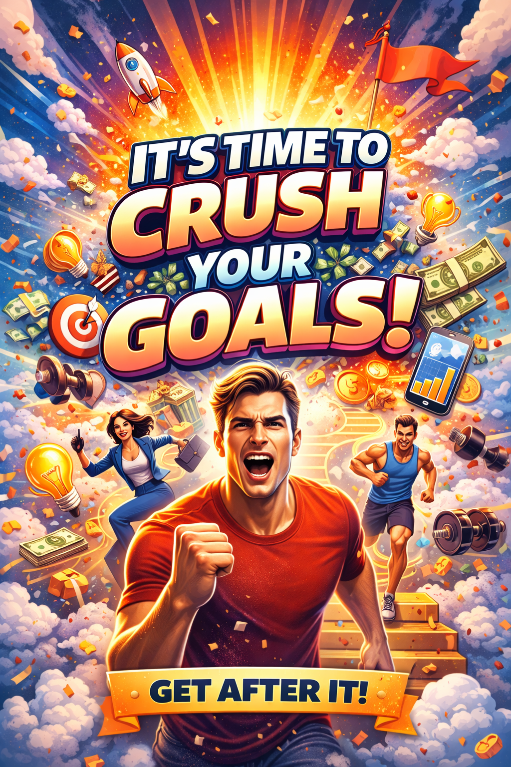 Crush Your Goals Motivational Poster - 24 inch x 36 inch