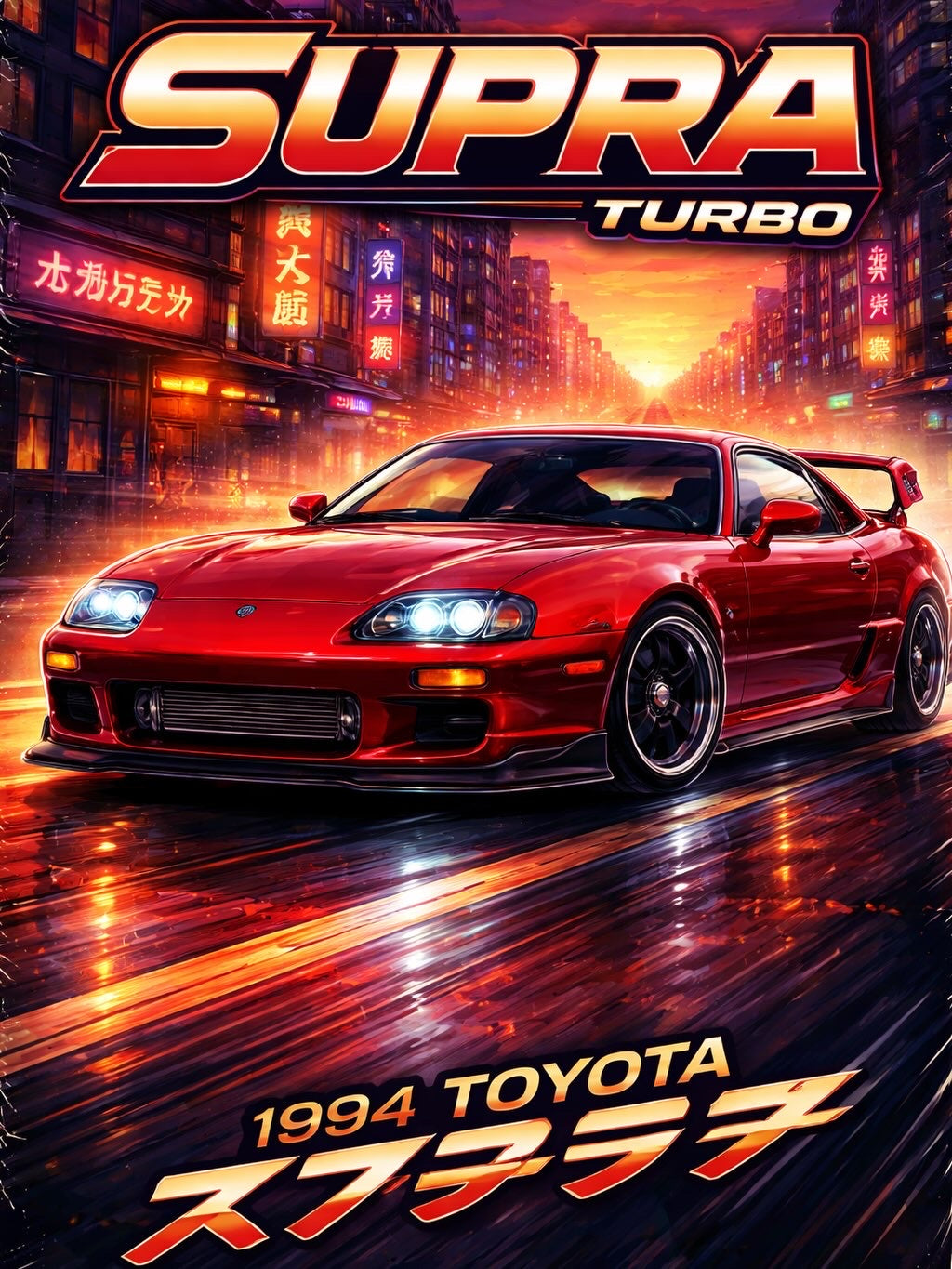 Toyota Supra Sports Car Poster - 24 inch x 36 inch